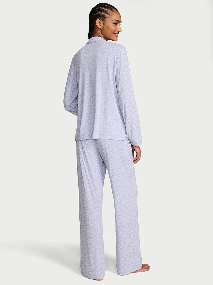 Victoria's Secret Lavender Purple VS Lockup Modal Long Pyjama Set - Image 2 of 2