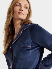 Set de pijama de velour con botones de JD Williams - Imagen 4 de 4