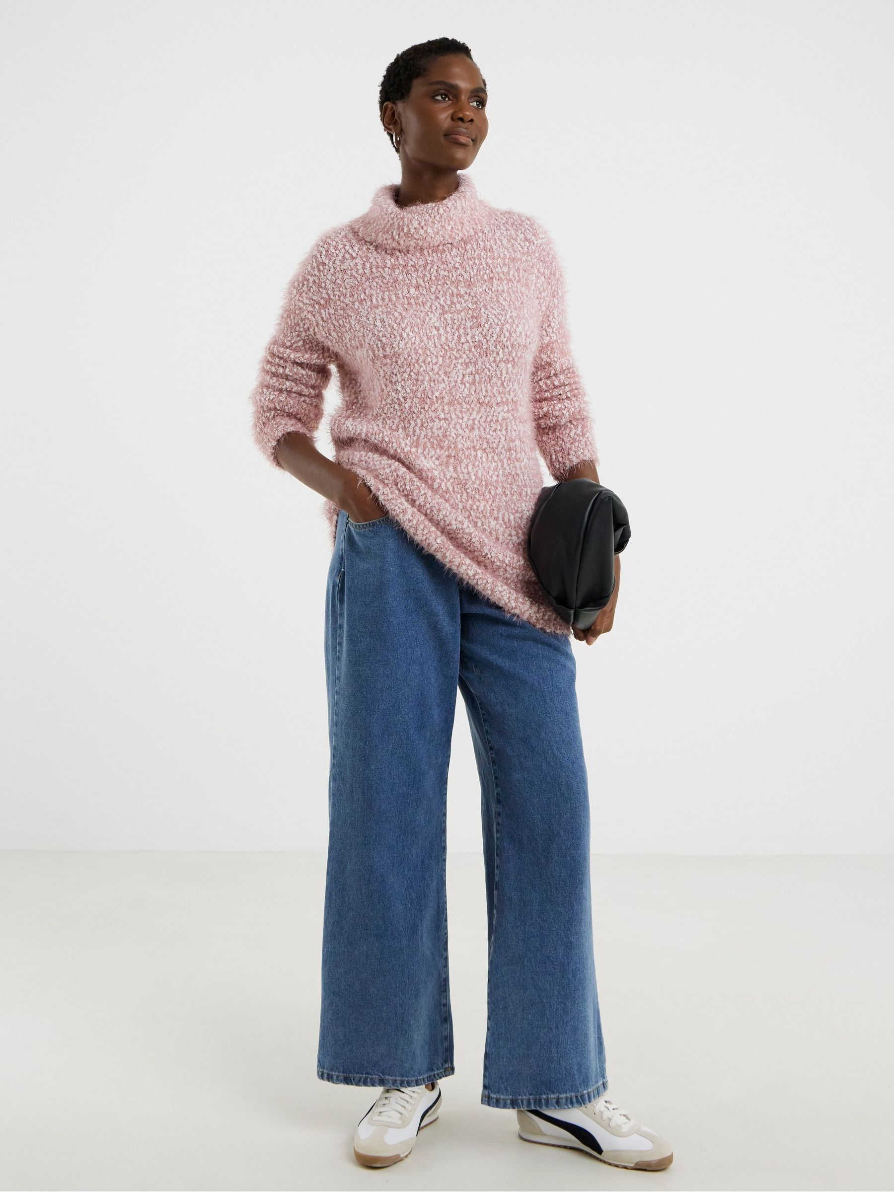 邦楽 pink55 Buy JD Williams Pink Roll Neck Textured Knitted Jumper from Next USA