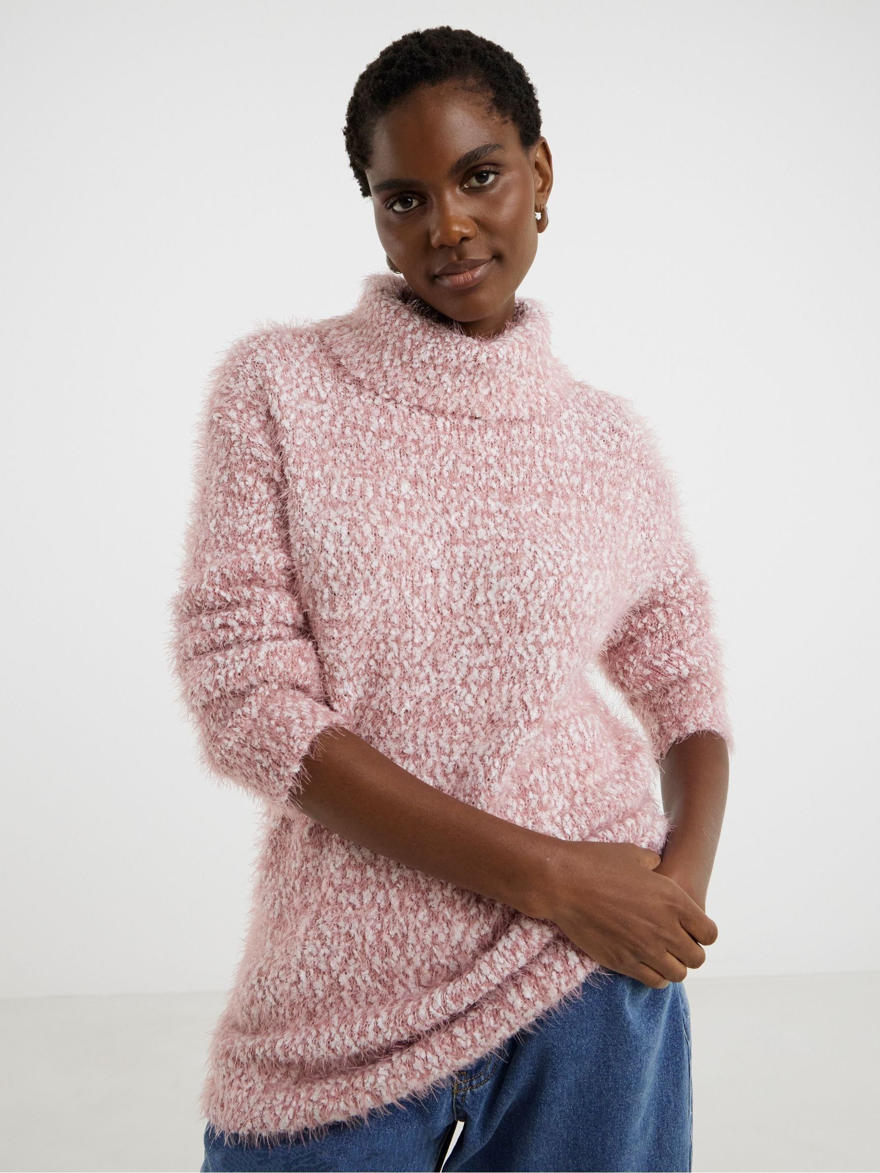 Buy JD Williams Pink Roll Neck Textured Knitted Jumper from Next USA