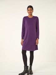Lila - Roman Side Button Detail Shift Dress - Bild 1 von 5