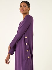 Lila - Roman Side Button Detail Shift Dress - Bild 2 von 5