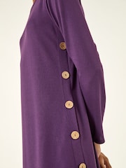 Lila - Roman Side Button Detail Shift Dress - Bild 5 von 5
