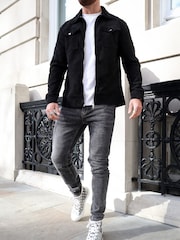 Preto - CAPO Faux Suede Jacket - Imagem 2 de 4