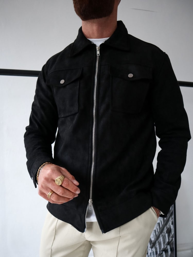 CAPO Black Faux Suede Jacket - Image 4 of 4 CAPO Black Faux Suede Jacket - Image 4 of 4