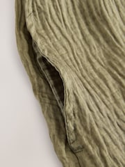Khaki Green Jersey Woven Mix Midi Dress - Image 8 of 8