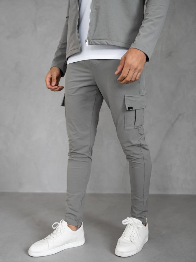 CAPO Grey Utility Cargo Joggers - Image 2 of 4