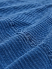 Washed Blue Denim Seersucker Jersey Midi Dress - Image 7 of 7