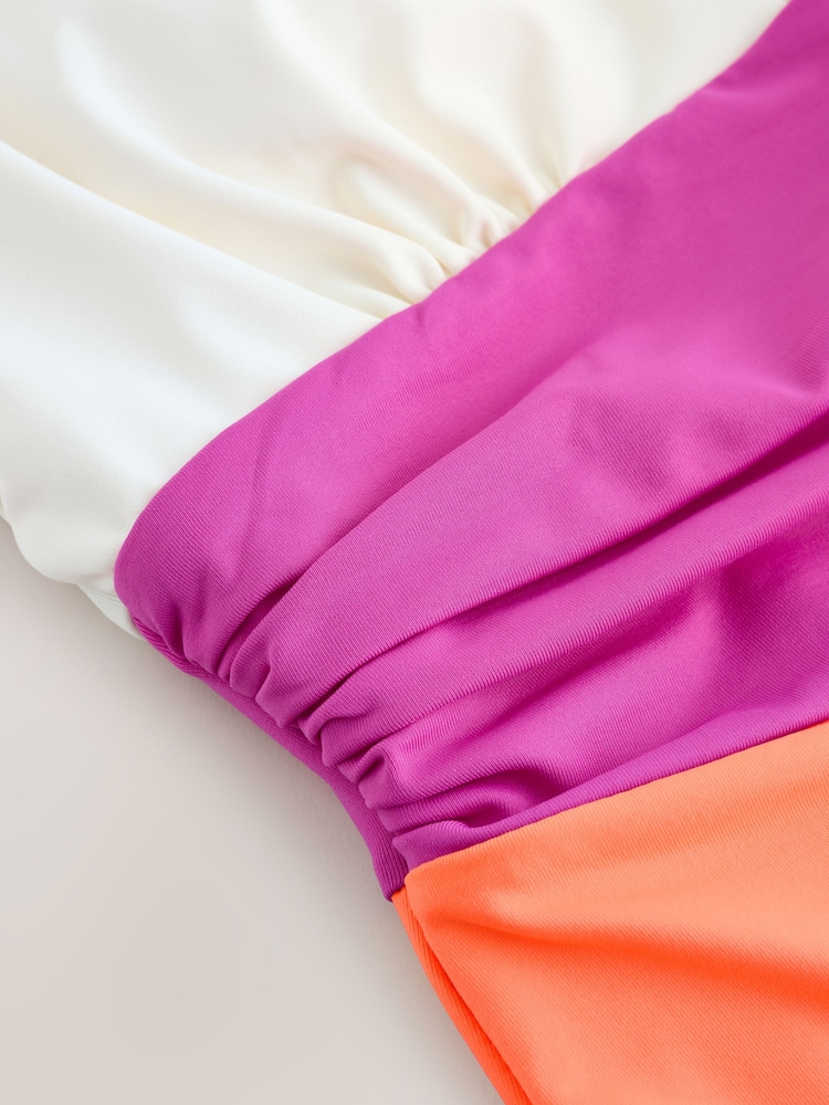 Pink/Orange Plunge Tummy Control Swimsuit - Image 3 of 3 Pink/Orange Plunge Tummy Control Swimsuit - Image 3 of 3