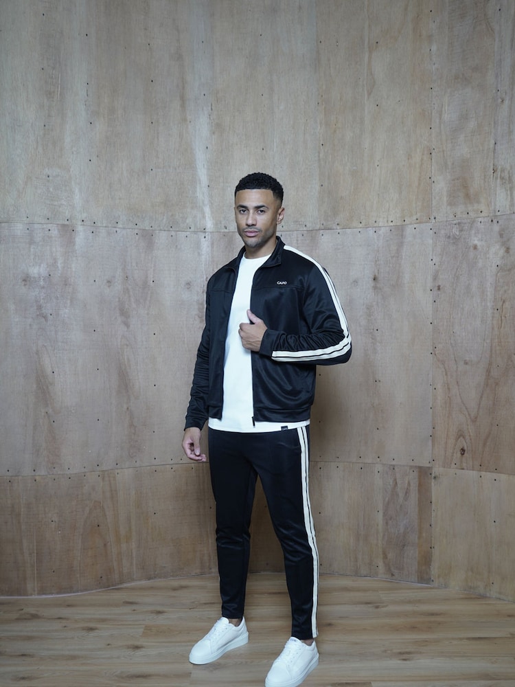 CAPO Black Tape Track Pants - Image 1 of 6 CAPO Black Tape Track Pants - Image 1 of 6