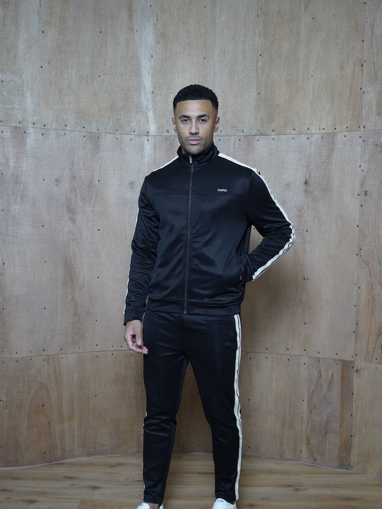 CAPO Black Tape Track Pants - Image 2 of 6 CAPO Black Tape Track Pants - Image 2 of 6