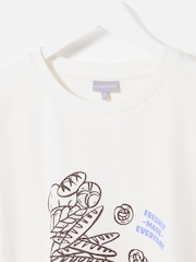Oliver Bonas White La Boulangere Graphic T-Shirt - Image 5 of 8