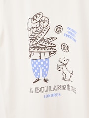 Oliver Bonas White La Boulangere Graphic T-Shirt - Image 7 of 8