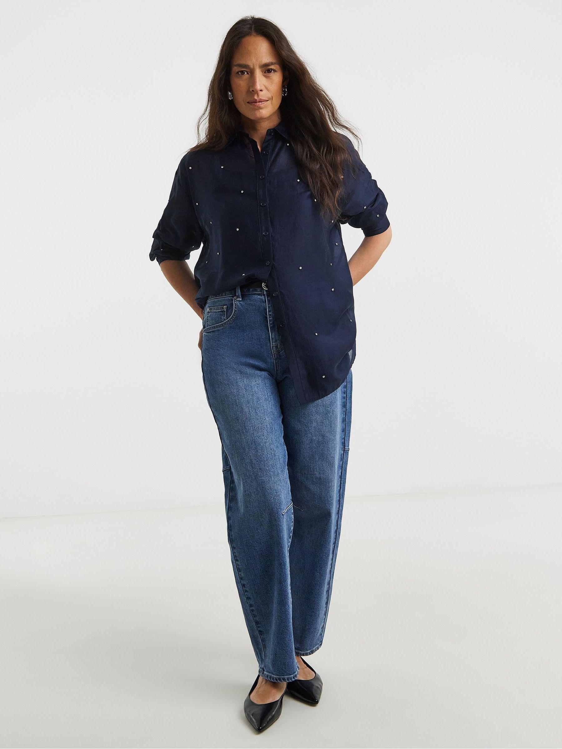 トップス cherryboy407 Buy JD Williams Blue Embellished Sheer Shirt from Next USA