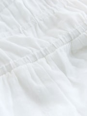 White Flutter Sleeve Square Neck Dress - Image 9 of 10