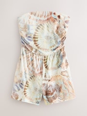 Ecru/Shell Print Jersey Bandeau Playsuit - Image 6 of 8