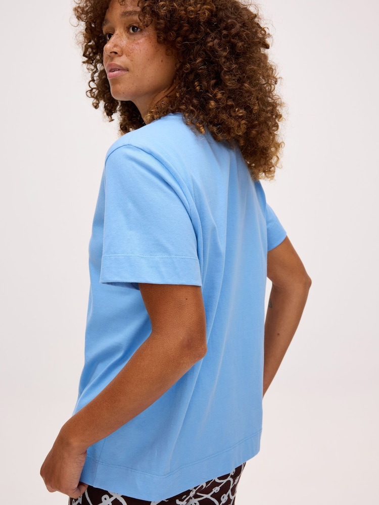 Oliver Bonas Blue Heart Cross Stitch T-Shirt - Image 2 of 8