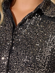 Yours Curve Gold London Sequin Shirt - Image 5 of 5