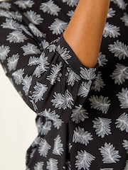 Roman Black Abstract Print Stretch T-Shirt - Image 5 of 5