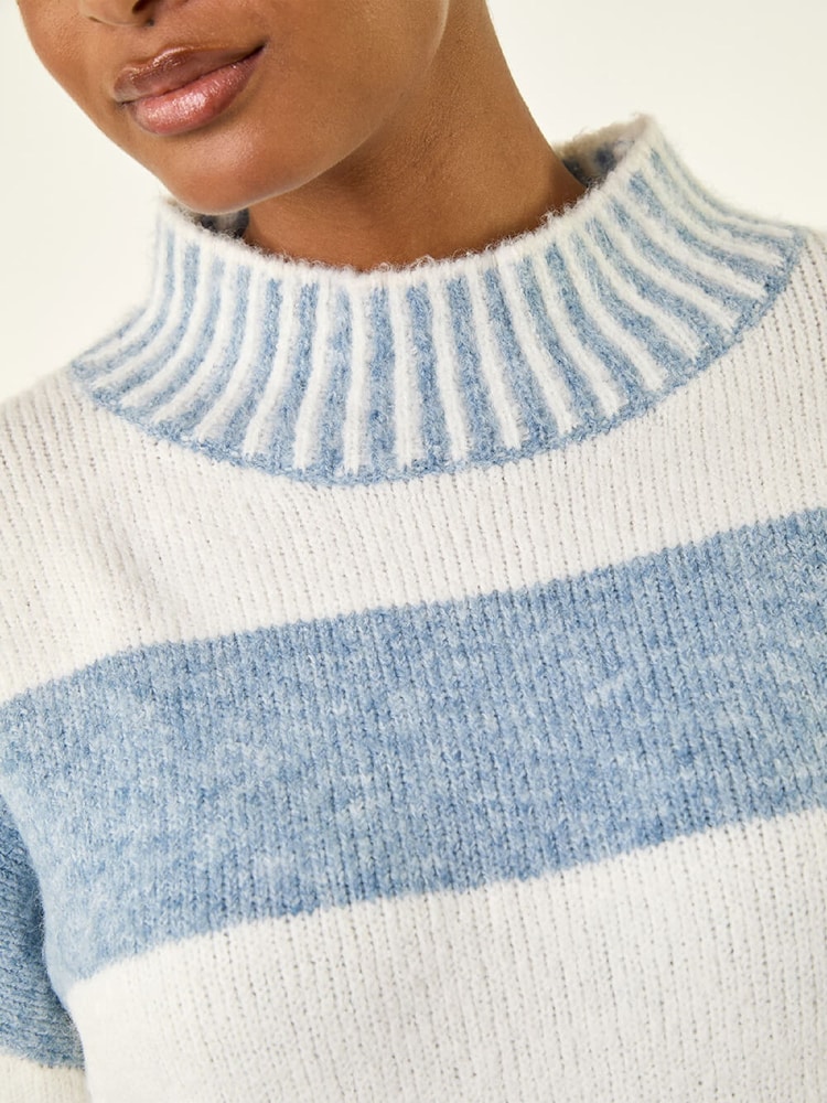 Roman White Stripe Knitted Jumper - Image 5 of 5 Roman White Stripe Knitted Jumper - Image 5 of 5