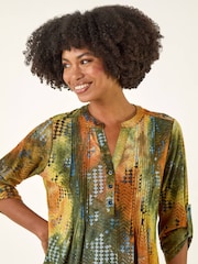 Roman Natural Textured Burnout Print T-Shirt - Image 1 of 5