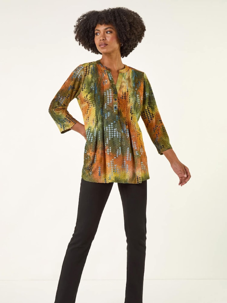 Roman Natural Textured Burnout Print T-Shirt - Image 2 of 5