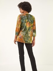 Roman Natural Textured Burnout Print T-Shirt - Image 3 of 5