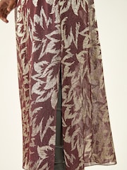 Roman Red Metallic Animal Print Plisse Blouse - Image 5 of 5