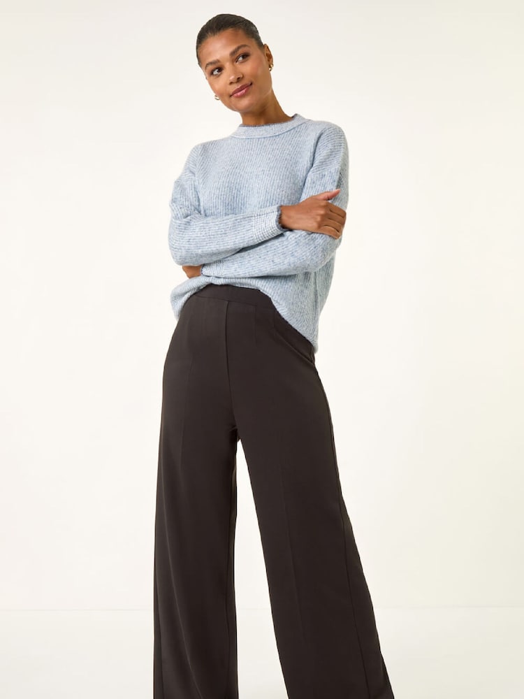 Roman Black Wide Leg Ponte Stretch Trousers - Image 2 of 5 Roman Black Wide Leg Ponte Stretch Trousers - Image 2 of 5