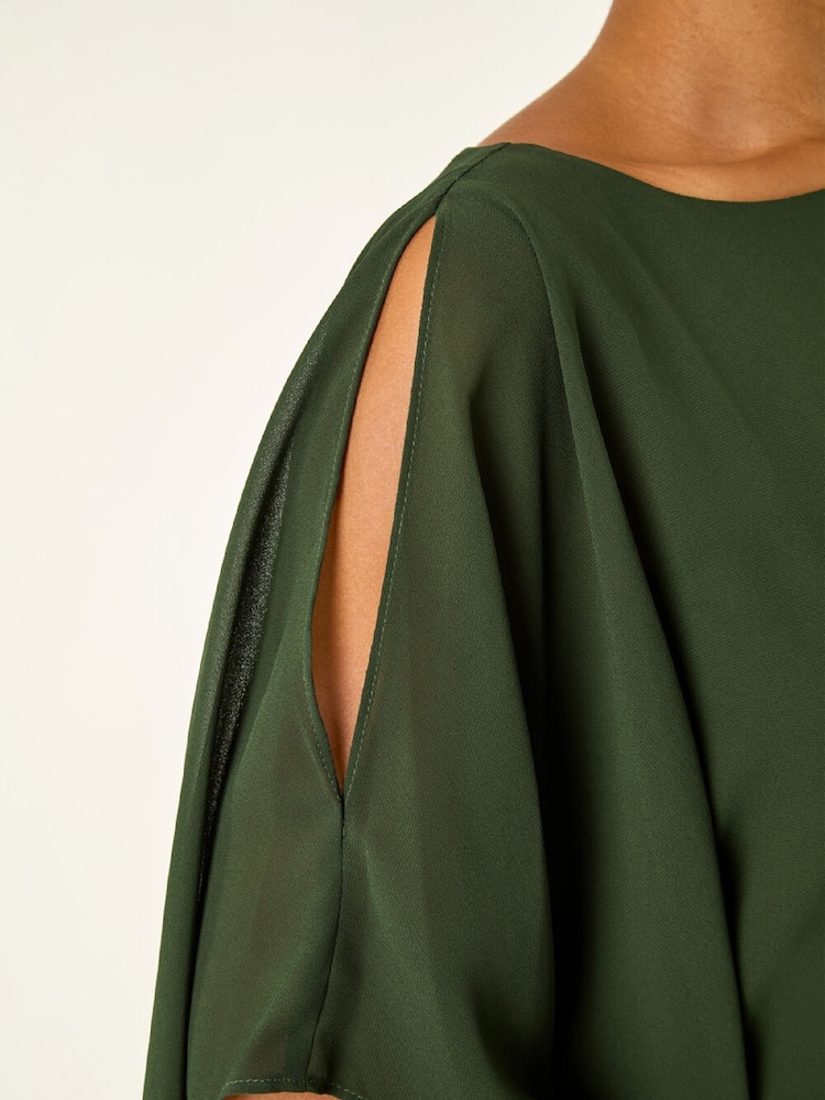 Roman Green Sequin Hem Contrast Tunic Top - Image 5 of 5 Roman Green Sequin Hem Contrast Tunic Top - Image 5 of 5