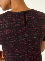 Roman Red Textured Frill Hem Short Dress - Image 5 of 5