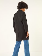Roman Black Tailored Longline Coat - Image 3 of 5