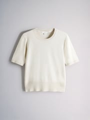 The Set 4 Pack Crew Neck Fine Knit T-shirts Chocolate Brown/Red/Pink/Cream - Image 5 of 6