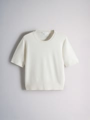 The Set 4 Pack Crew Neck Fine Knit T-shirts Navy/Blue/Light Blue/Crewm - Image 2 of 6