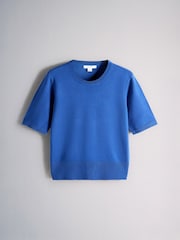 The Set 4 Pack Crew Neck Fine Knit T-shirts Navy/Blue/Light Blue/Crewm - Image 3 of 6