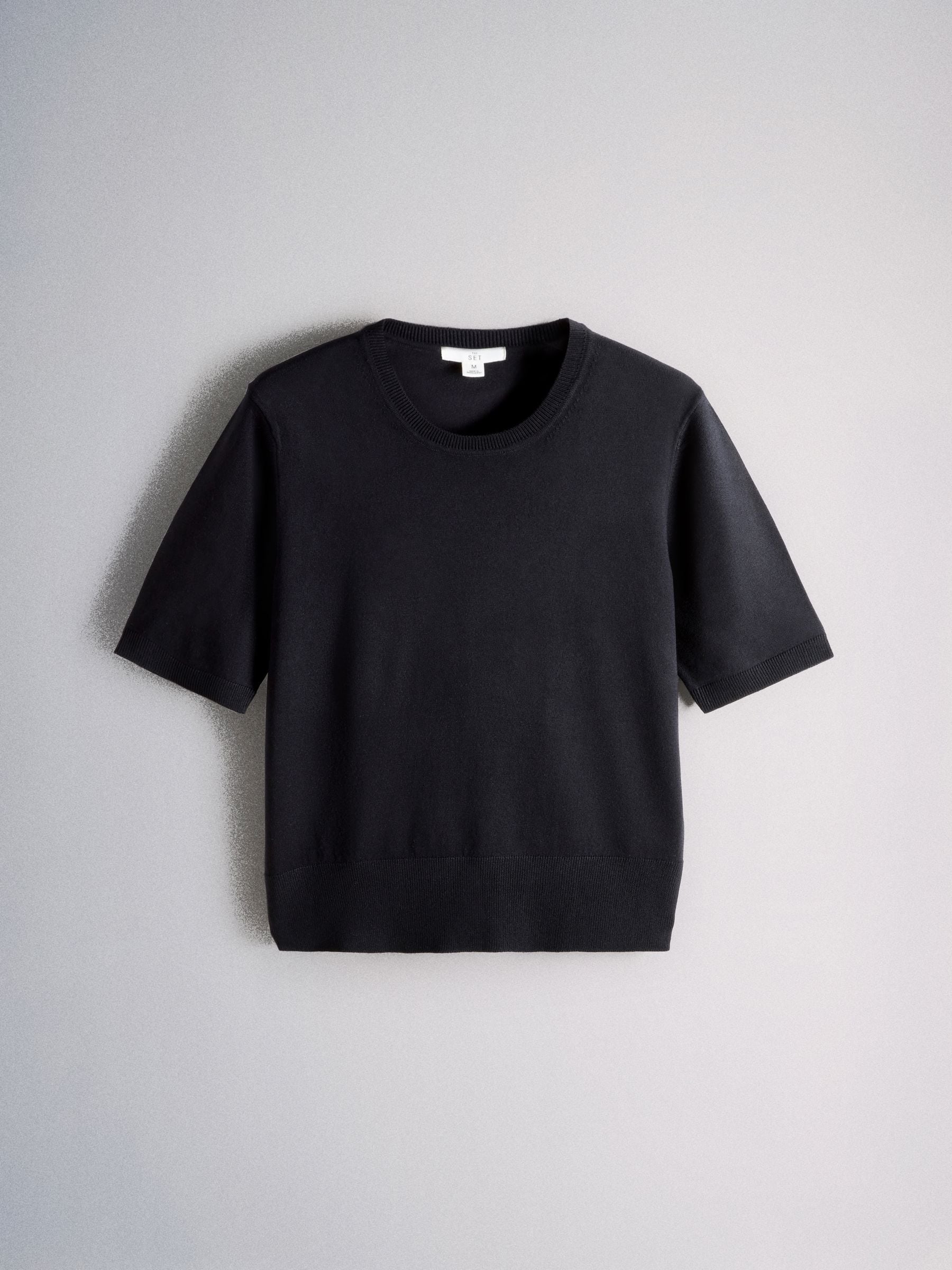 Buy The Set 4 Pack Crew Neck Fine Knit T-shirts Navy Blue/Blue
