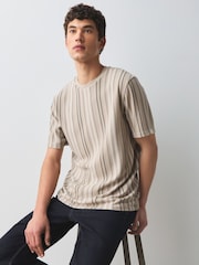 Neutral Smart Vertical Stripe T-Shirt - Image 3 of 5