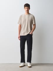 Neutral Smart Vertical Stripe T-Shirt - Image 4 of 5