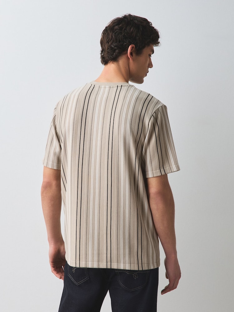 Neutral Smart Vertical Stripe T-Shirt - Image 5 of 5
