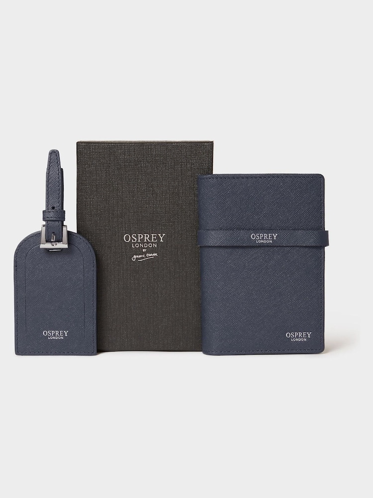 Osprey London The Neptune Leather Passport & Luggage Tag Set - Image 1 of 5 Osprey London The Neptune Leather Passport & Luggage Tag Set - Image 1 of 5