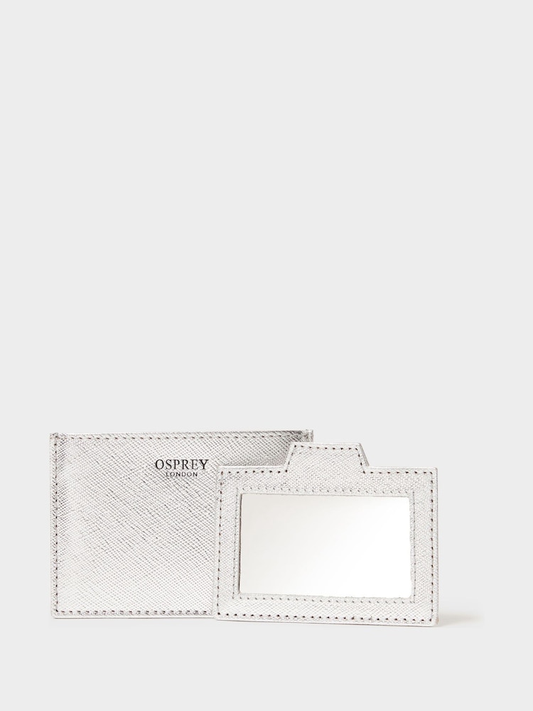 Osprey London Pink The Neptune Leather Mirror Card Holder & Small Pouch - Image 5 of 5