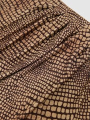 Reiss Brown Lola Snake-Print Jersey Racer Midi Dress - Image 6 of 6