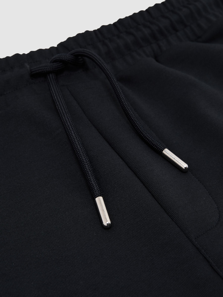 Reiss Navy Reid Premium Interlock Drawstring Shorts - Image 6 of 6 Reiss Navy Reid Premium Interlock Drawstring Shorts - Image 6 of 6