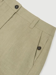 Reiss Sage Green Ashby Linen Shorts - Image 7 of 7