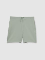 Reiss Mint Green Reid Premium Interlock Drawstring Shorts - Image 2 of 6