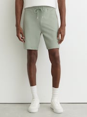 Reiss Mint Green Reid Premium Interlock Drawstring Shorts - Image 4 of 6