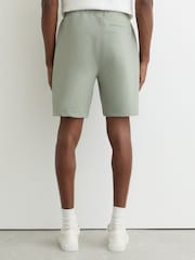 Reiss Mint Green Reid Premium Interlock Drawstring Shorts - Image 5 of 6