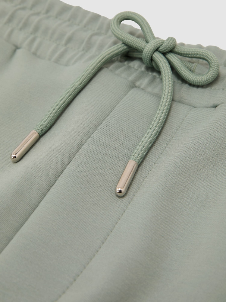 Reiss Mint Green Reid Premium Interlock Drawstring Shorts - Image 6 of 6 Reiss Mint Green Reid Premium Interlock Drawstring Shorts - Image 6 of 6