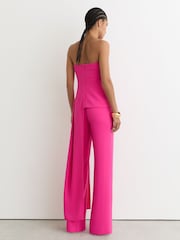 Reiss Bright Pink Skye Strapless Drape-Detail Structured Top - Image 5 of 6