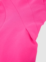 Reiss Bright Pink Skye Strapless Drape-Detail Structured Top - Image 6 of 6